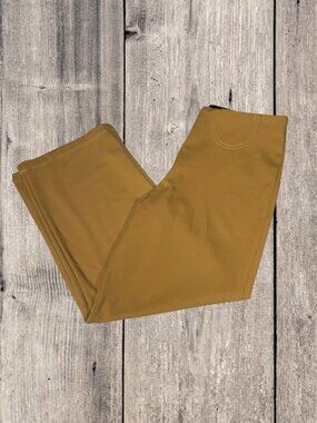 equestrian brand tan brown pants Small pull on elastic zipper with pockets